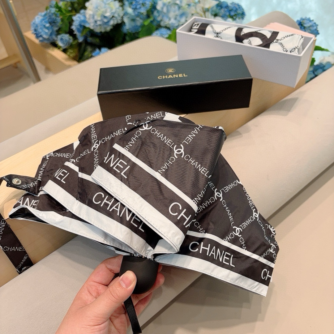  CHANEL（香奈儿）五折手动折叠晴雨伞 选用台湾进口UV防紫外线伞布 原单代工级品质  🌹2色