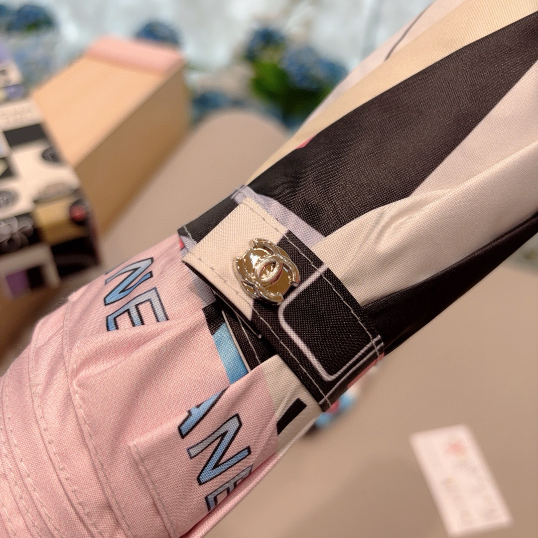  CHANEL（香奈儿）三折自动折叠晴雨伞 选用台湾进口UV防紫外线伞布 原单代工级品质 
