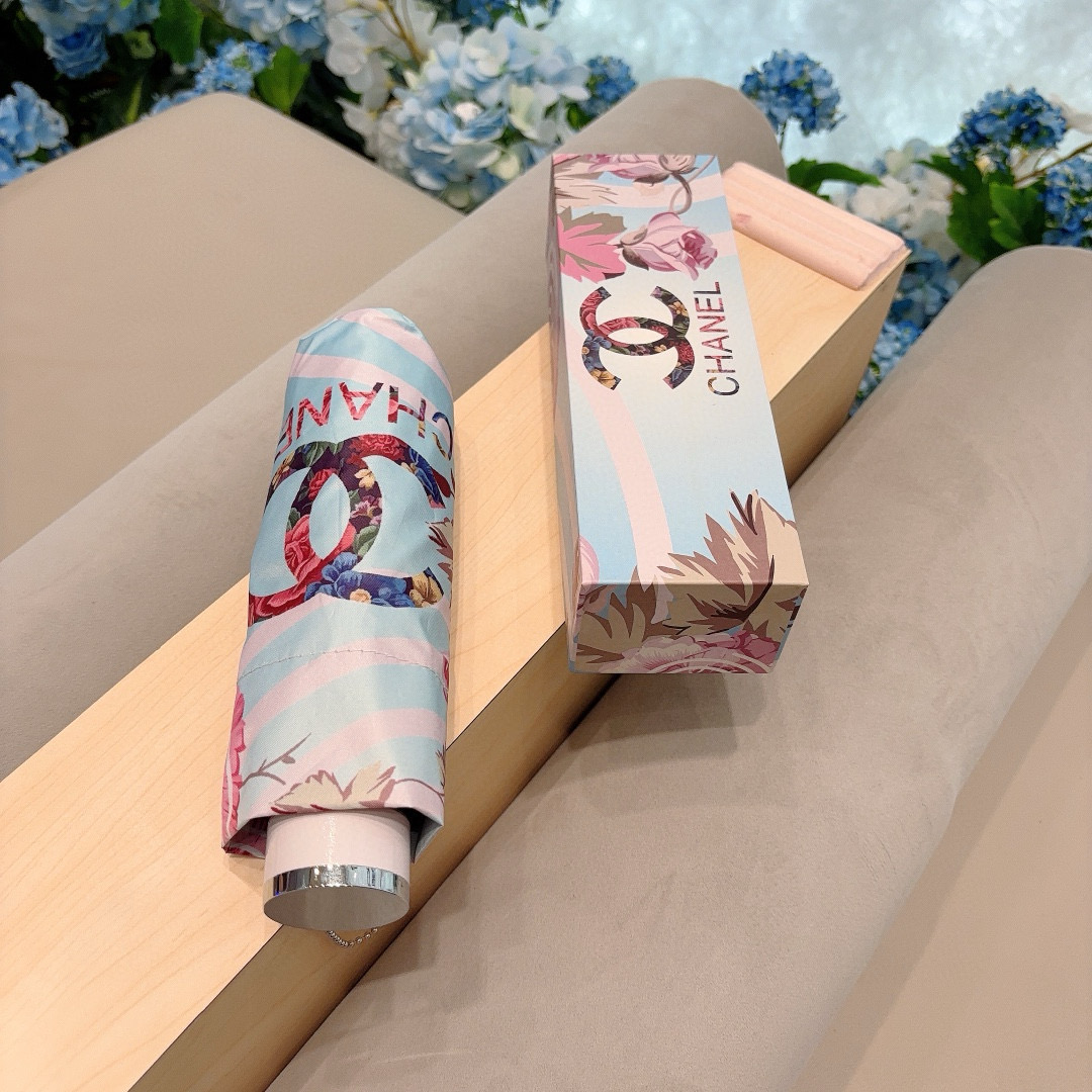 CHANEL（香奈儿）棒棒糖🍭五折手动折叠晴雨伞 选用台湾进口UV防紫外线伞布 原单代工级品质 🌹2色