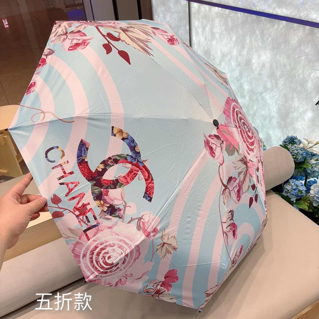 CHANEL（香奈儿）棒棒糖🍭五折手动折叠晴雨伞 选用台湾进口UV防紫外线伞布 原单代工级品质 🌹2色