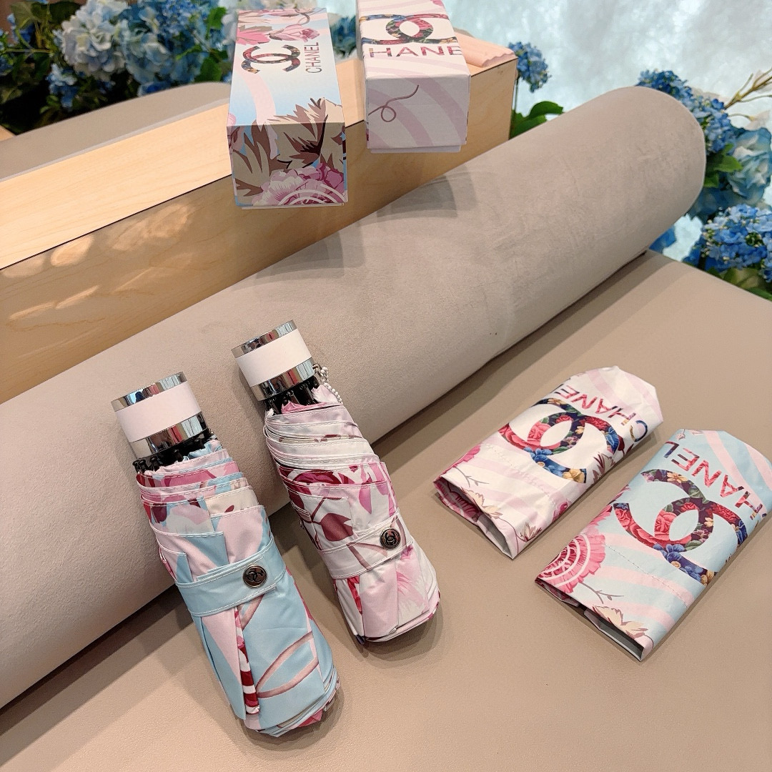 CHANEL（香奈儿）棒棒糖🍭五折手动折叠晴雨伞 选用台湾进口UV防紫外线伞布 原单代工级品质 🌹2色