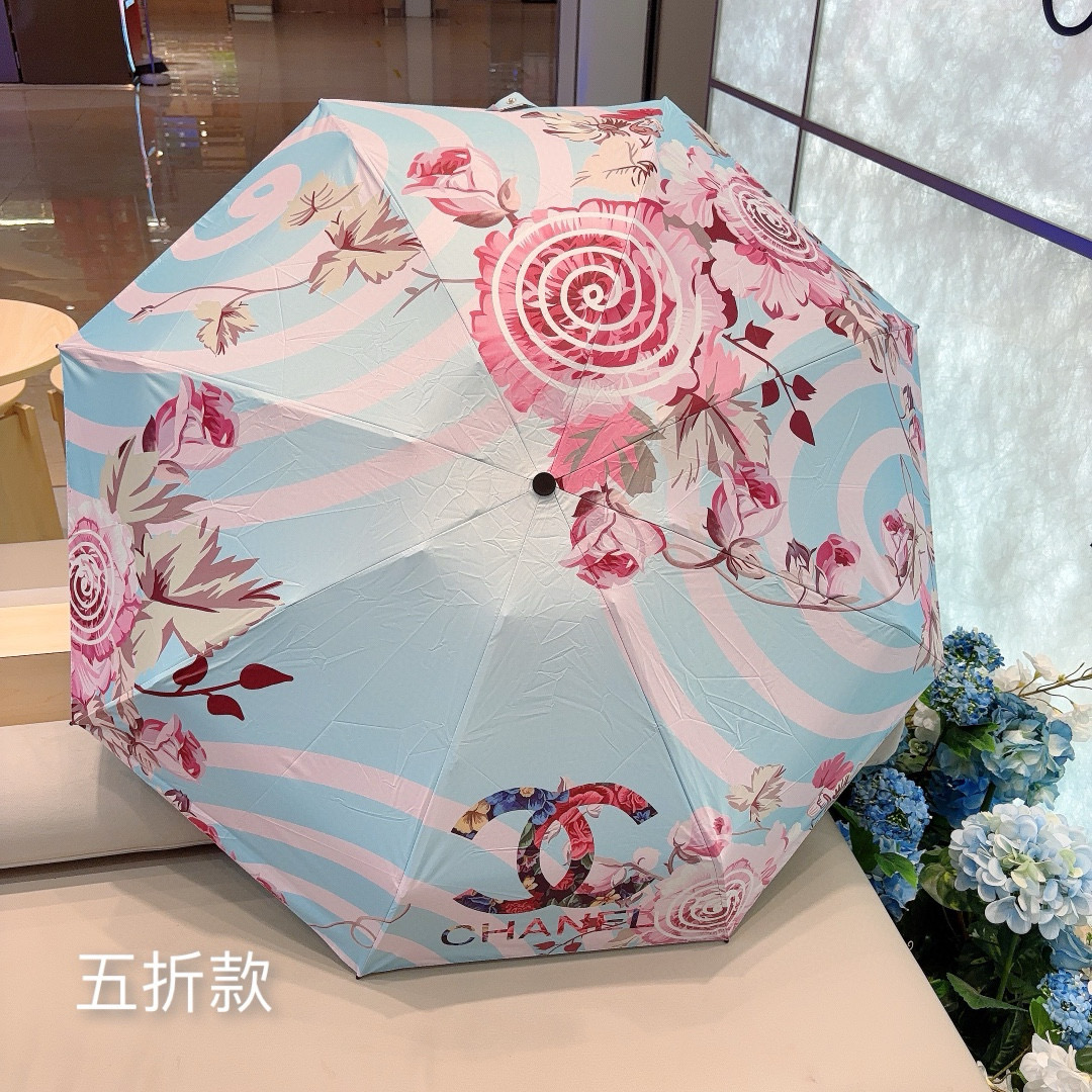 CHANEL（香奈儿）棒棒糖🍭五折手动折叠晴雨伞 选用台湾进口UV防紫外线伞布 原单代工级品质 🌹2色