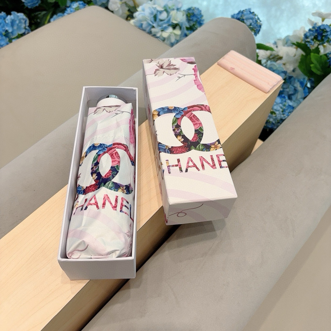 CHANEL（香奈儿）棒棒糖🍭五折手动折叠晴雨伞 选用台湾进口UV防紫外线伞布 原单代工级品质 🌹2色