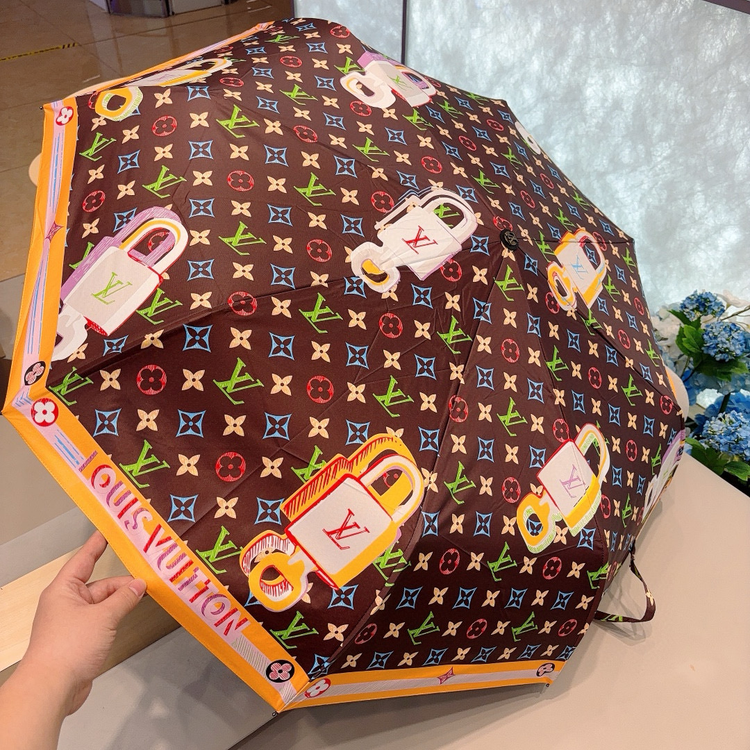 LOUIS VUITTON （路易威登）新款 三折自动折叠晴雨伞 新涂层技术深色伞面 拥有令人惊喜的遮光