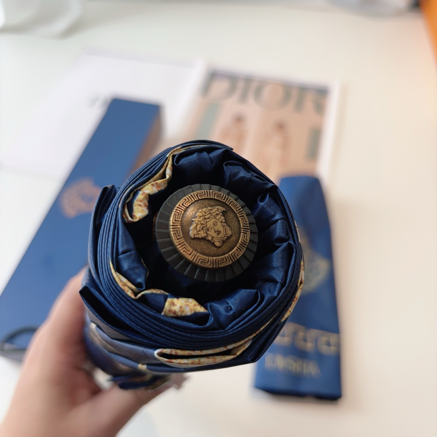  范思哲（VERSACE）新款 三折自动折叠晴雨伞 年度最新火爆单品  原单代工级品质 第一代210T碰