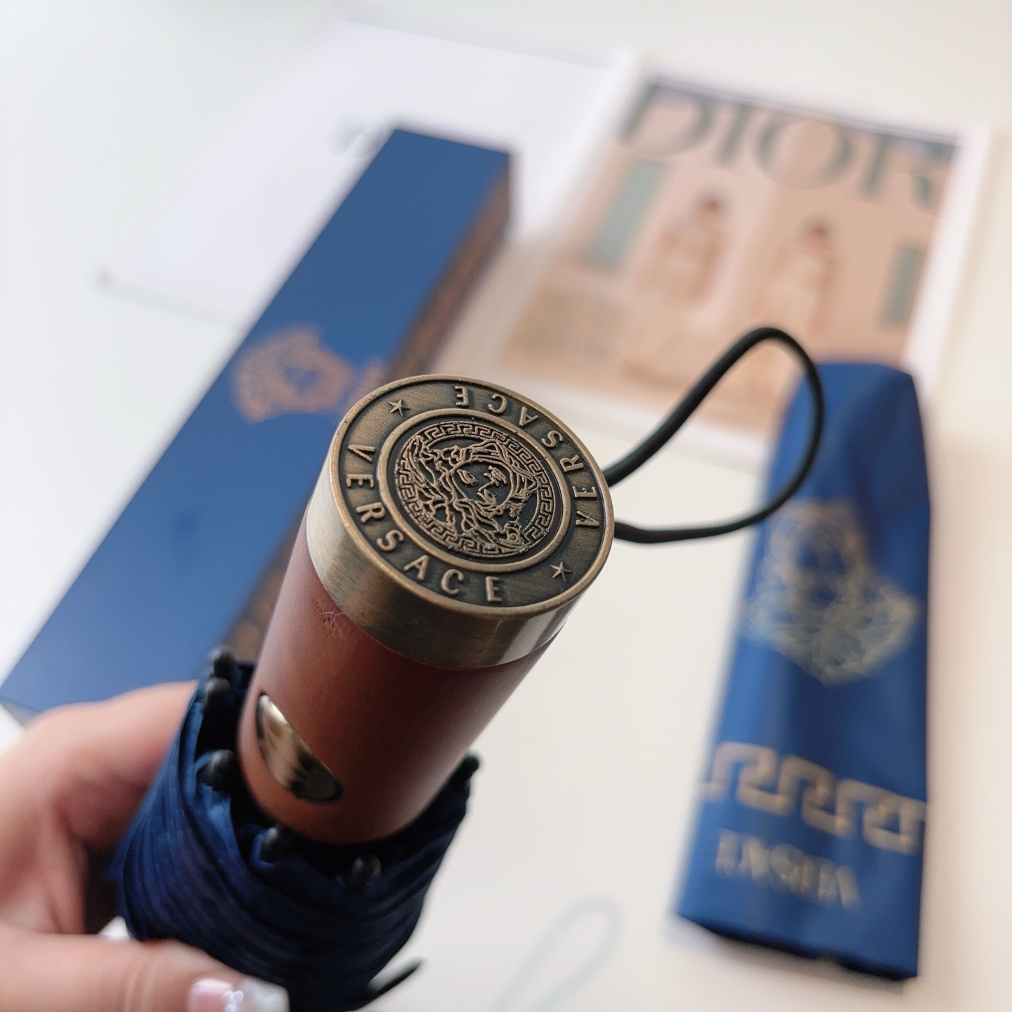  范思哲（VERSACE）新款 三折自动折叠晴雨伞 年度最新火爆单品  原单代工级品质 第一代210T碰
