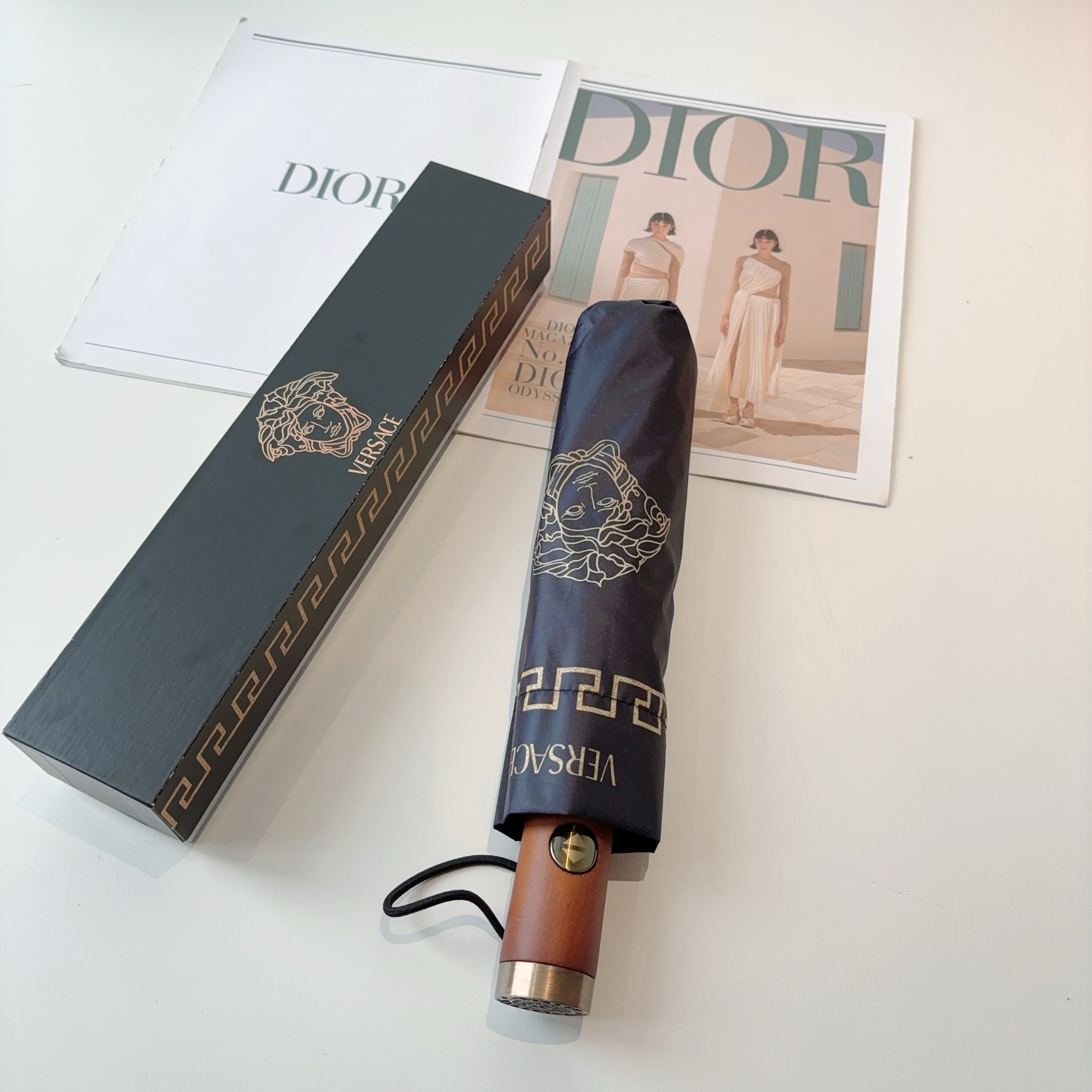  范思哲（VERSACE）新款 三折自动折叠晴雨伞 年度最新火爆单品  原单代工级品质 第一代210T碰