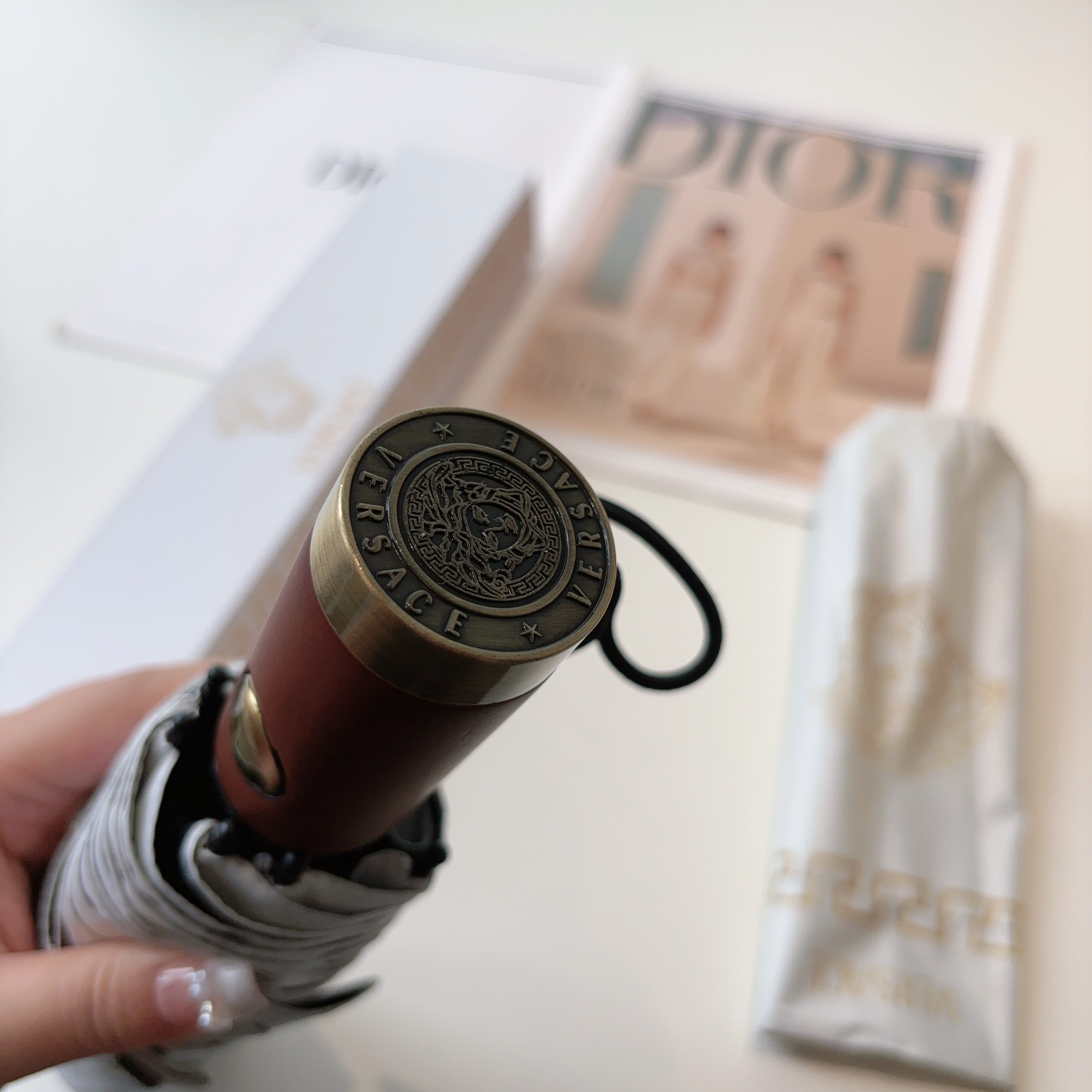  范思哲（VERSACE）新款 三折自动折叠晴雨伞 年度最新火爆单品  原单代工级品质 第一代210T碰