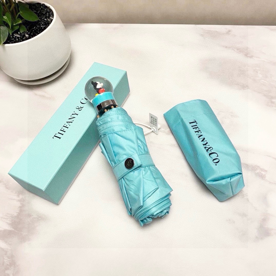 NO:306193,Tiffany Mickey handle 50% folding folding umbrella new style is coming, fresh summer, high-efficiency ultraviolet coating, umbrellas, sun umbrellas, umbrellas19860909Tiffany蒂芙尼 米奇手柄 五折手开折叠晴雨伞 新款火爆来袭 夏日里的小清新 高效阻隔紫外线涂层 有伞随行 晴雨无优～雨伞遮阳伞太阳伞,雨伞,tiffany,umbrellas,accessory