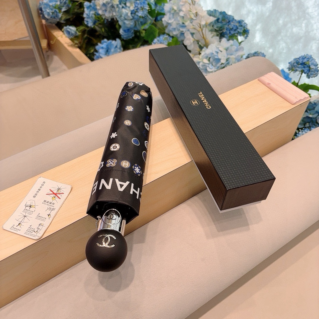  CHANEL（香奈儿）三折自动折叠晴雨伞 选用台湾进口UV防紫外线伞布 原单代工级品质 