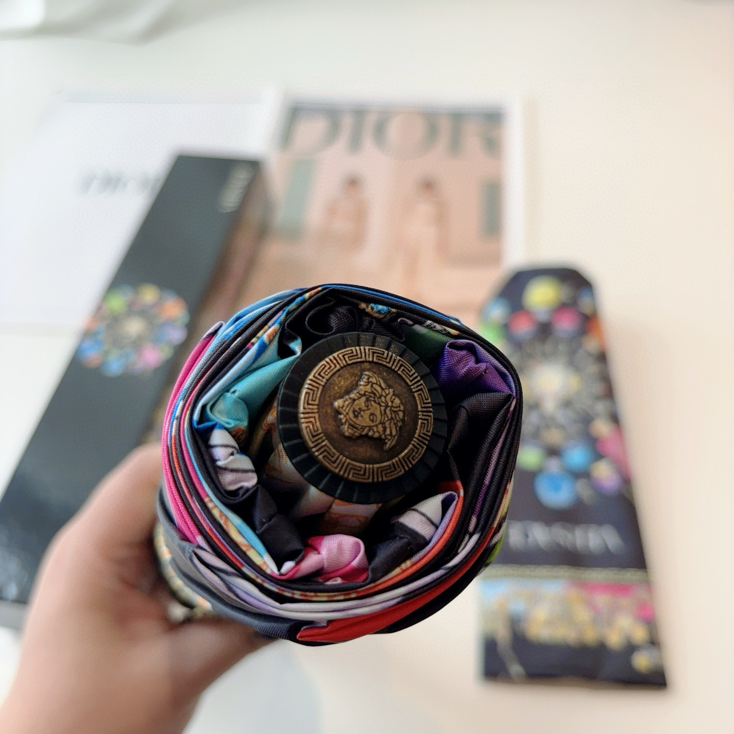  范思哲（VERSACE）新款 三折自动折叠晴雨伞 年度最新火爆单品  原单代工级品质 第一代210T碰