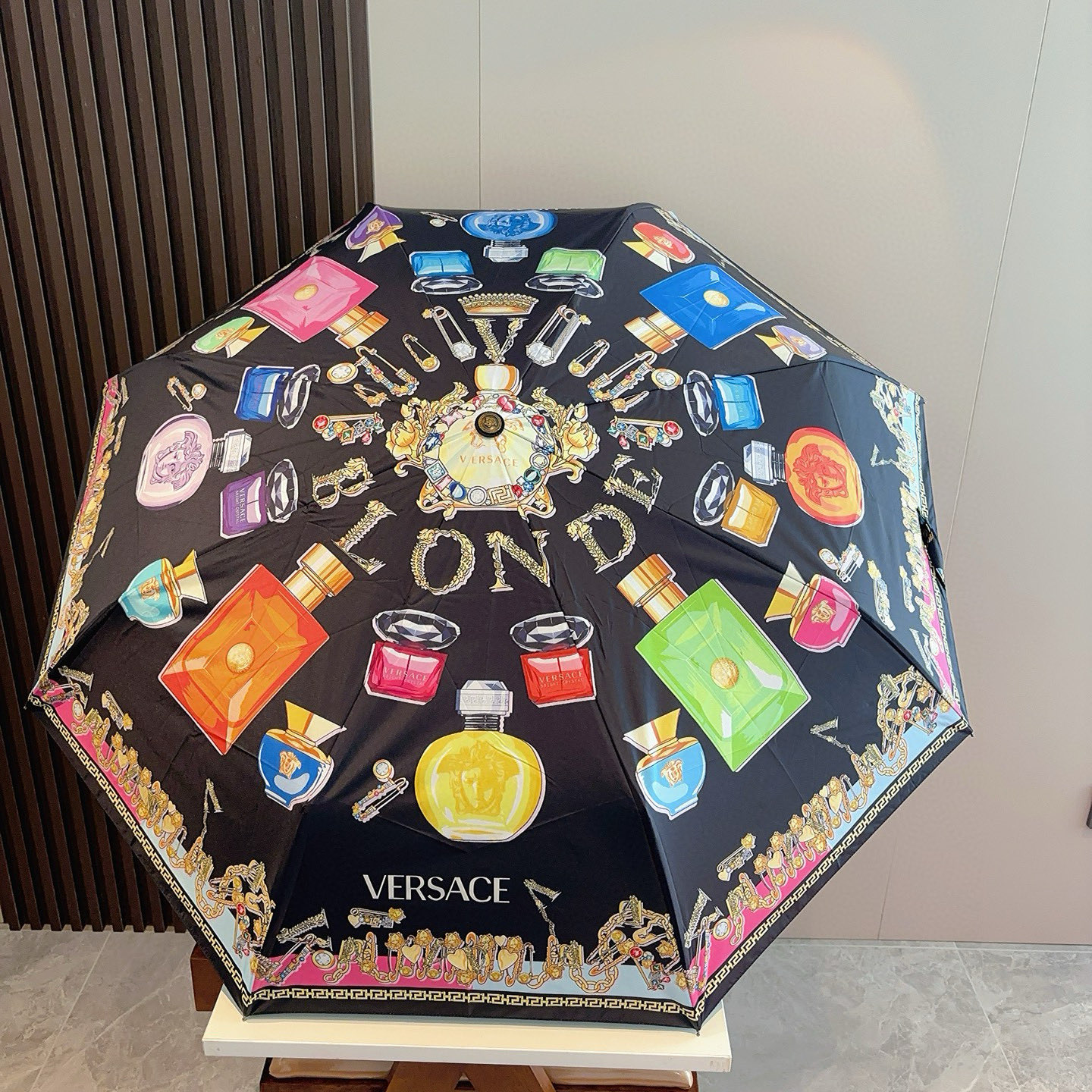  范思哲（VERSACE）新款 三折自动折叠晴雨伞 年度最新火爆单品  原单代工级品质 第一代210T碰