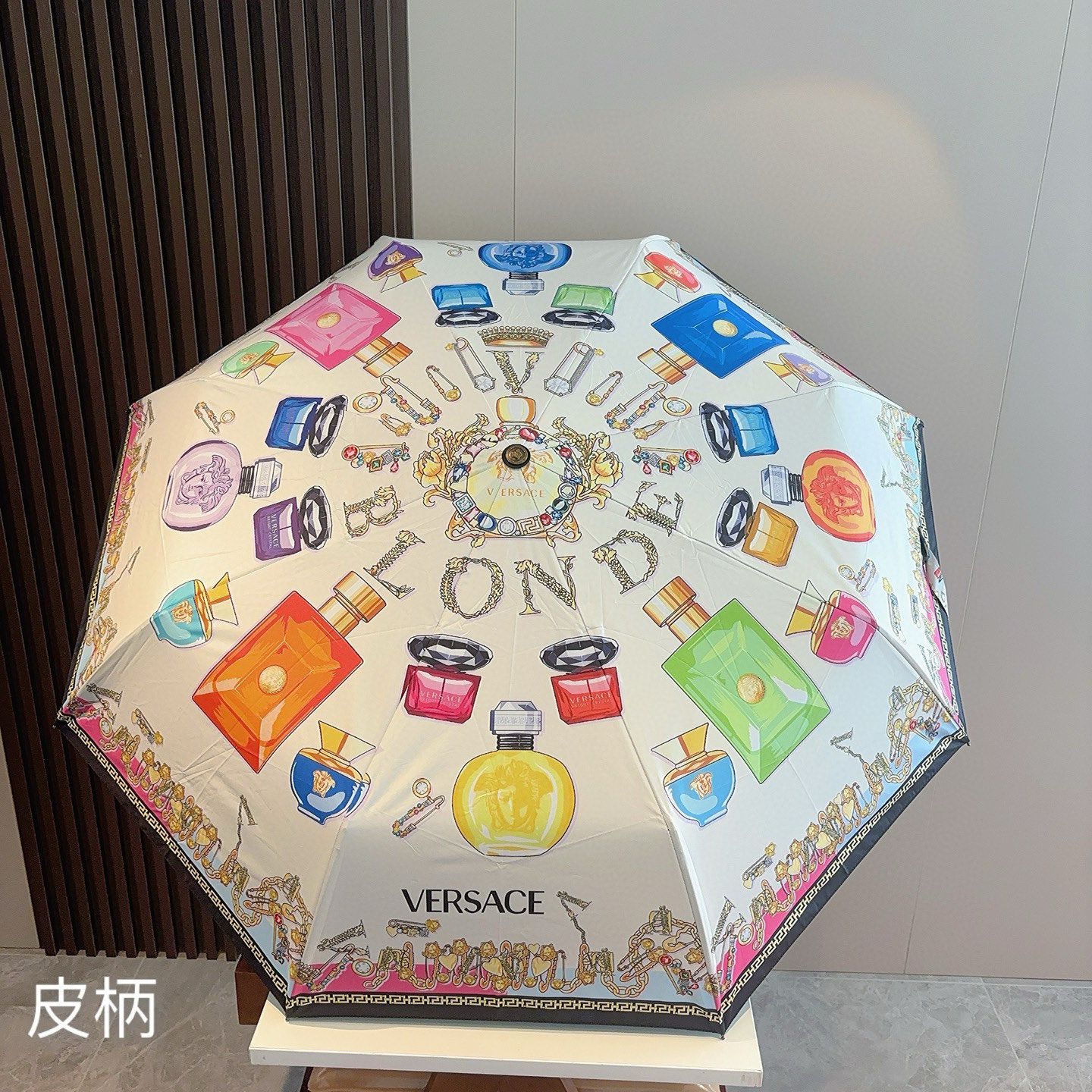  范思哲（VERSACE）新款 三折自动折叠晴雨伞 年度最新火爆单品  原单代工级品质 第一代210T碰