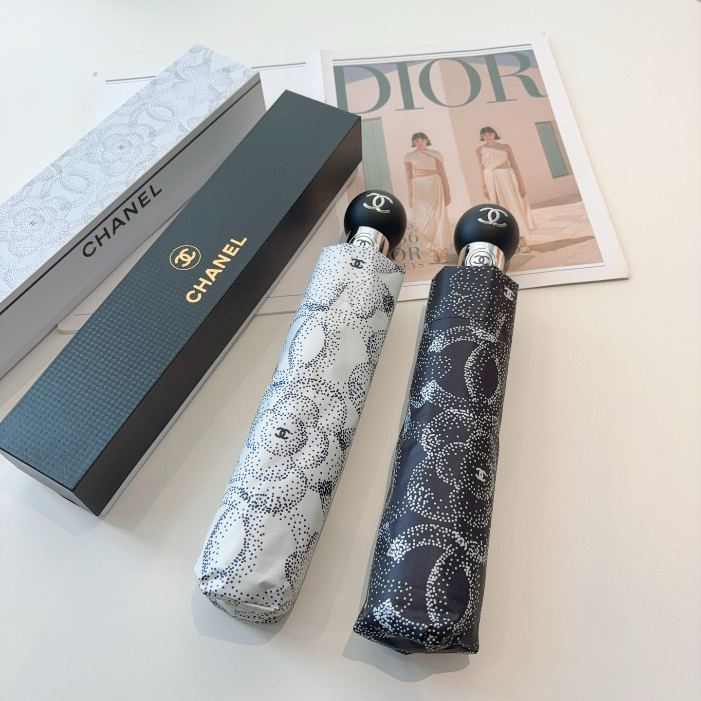  CHANEL（香奈儿）三折自动折叠晴雨伞 选用台湾进口UV防紫外线伞布 原单代工级品质 