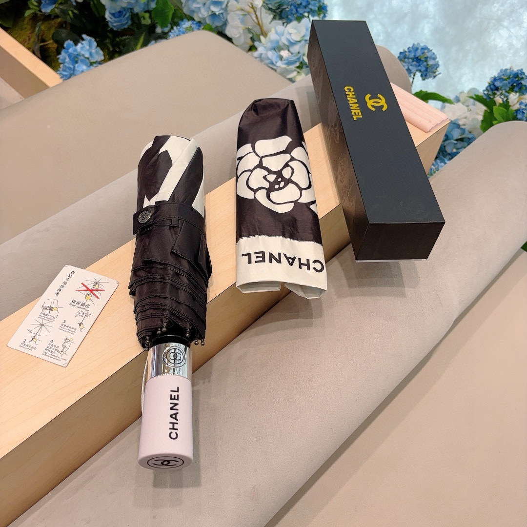  CHANEL（香奈儿）三折自动折叠晴雨伞 选用台湾进口UV防紫外线伞布 原单代工级品质 