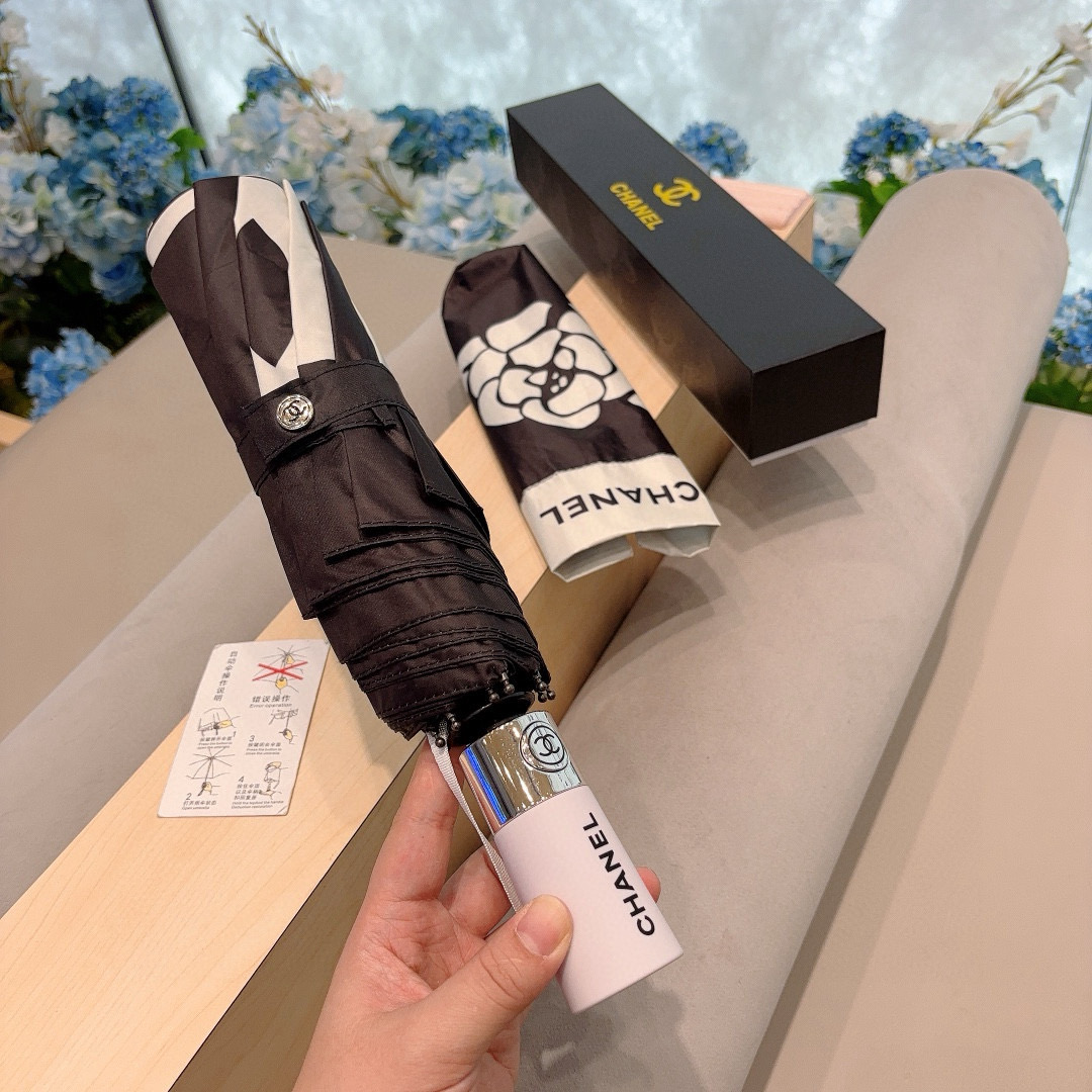  CHANEL（香奈儿）三折自动折叠晴雨伞 选用台湾进口UV防紫外线伞布 原单代工级品质 