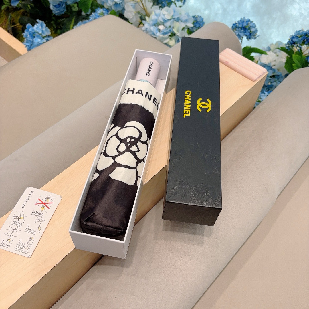  CHANEL（香奈儿）三折自动折叠晴雨伞 选用台湾进口UV防紫外线伞布 原单代工级品质 
