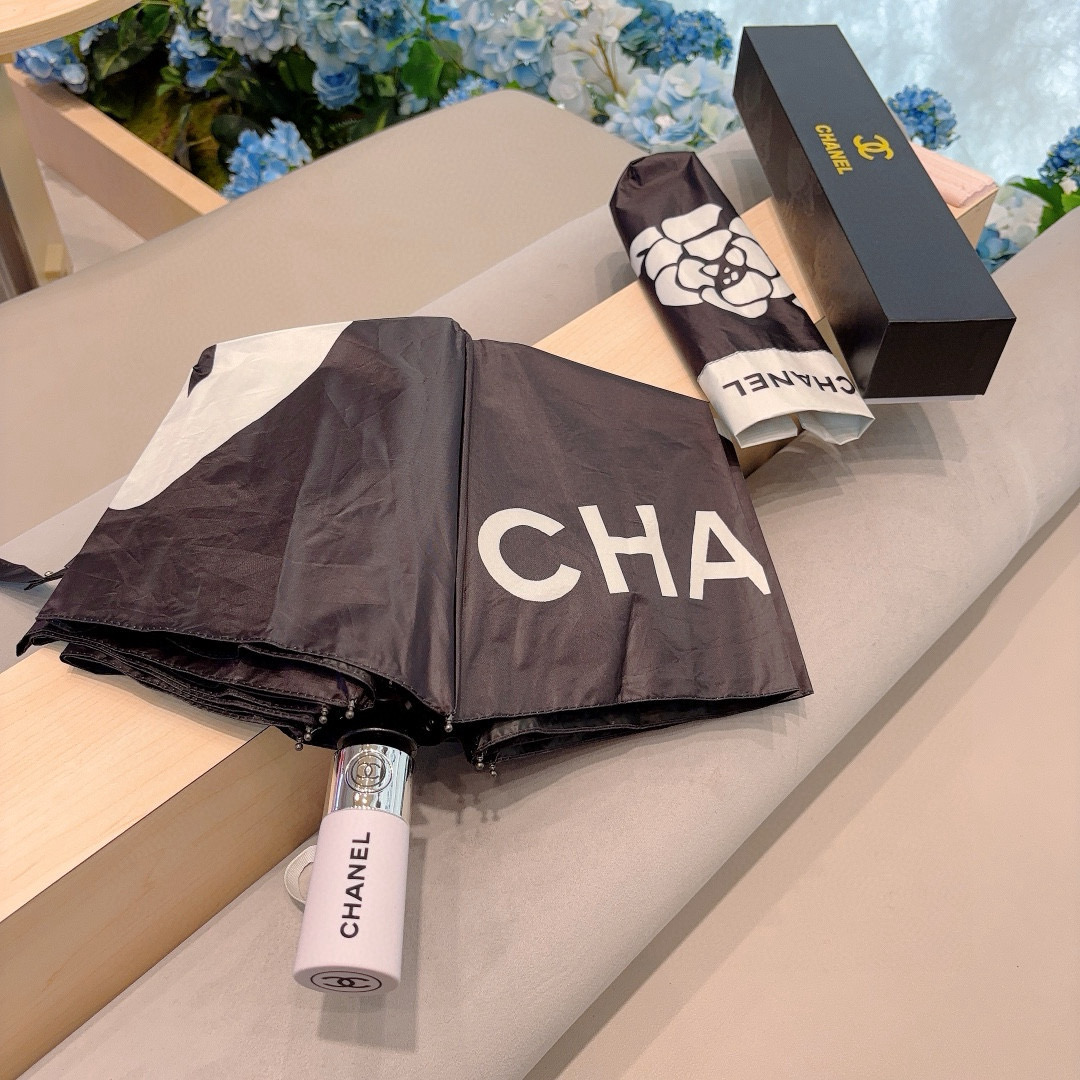  CHANEL（香奈儿）三折自动折叠晴雨伞 选用台湾进口UV防紫外线伞布 原单代工级品质 