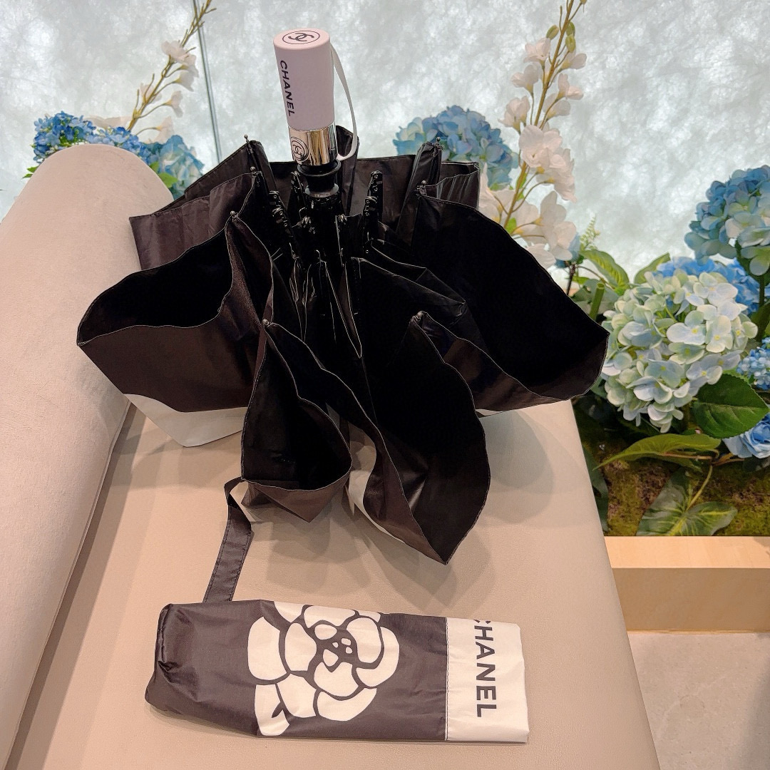  CHANEL（香奈儿）三折自动折叠晴雨伞 选用台湾进口UV防紫外线伞布 原单代工级品质 