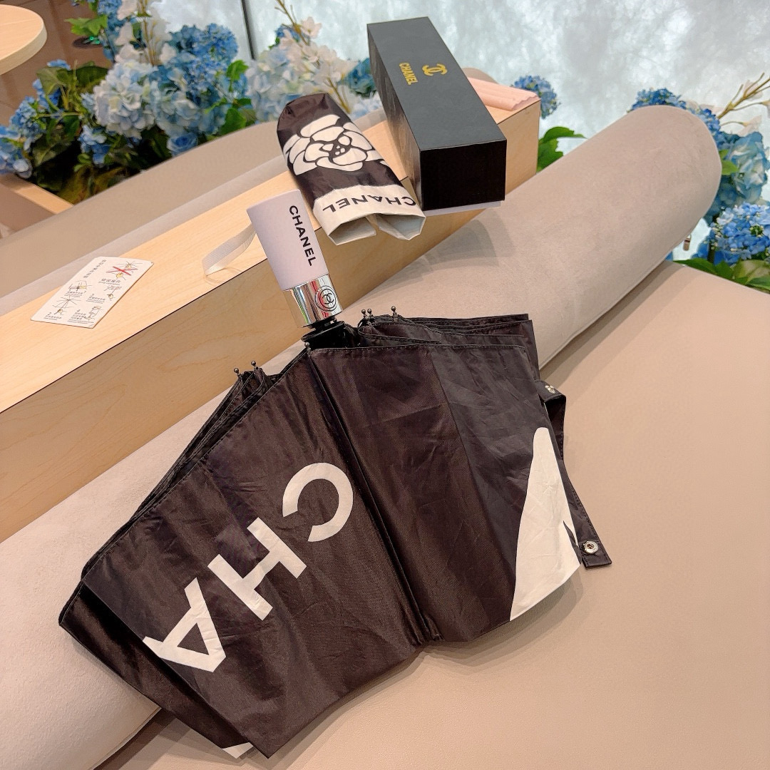  CHANEL（香奈儿）三折自动折叠晴雨伞 选用台湾进口UV防紫外线伞布 原单代工级品质 