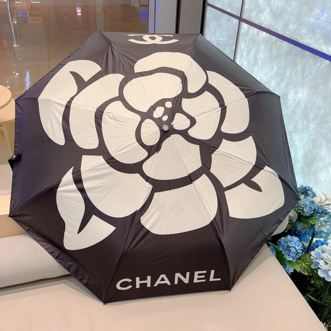  CHANEL（香奈儿）三折自动折叠晴雨伞 选用台湾进口UV防紫外线伞布 原单代工级品质 