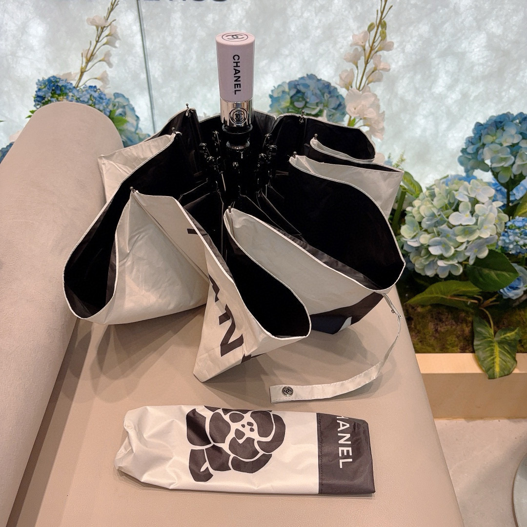  CHANEL（香奈儿）三折自动折叠晴雨伞 选用台湾进口UV防紫外线伞布 原单代工级品质 
