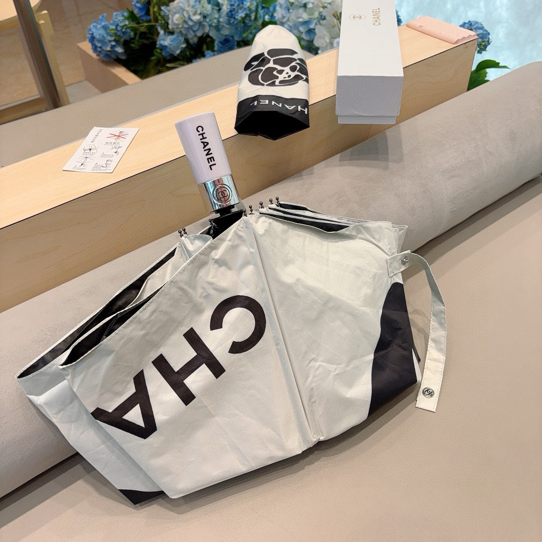  CHANEL（香奈儿）三折自动折叠晴雨伞 选用台湾进口UV防紫外线伞布 原单代工级品质 