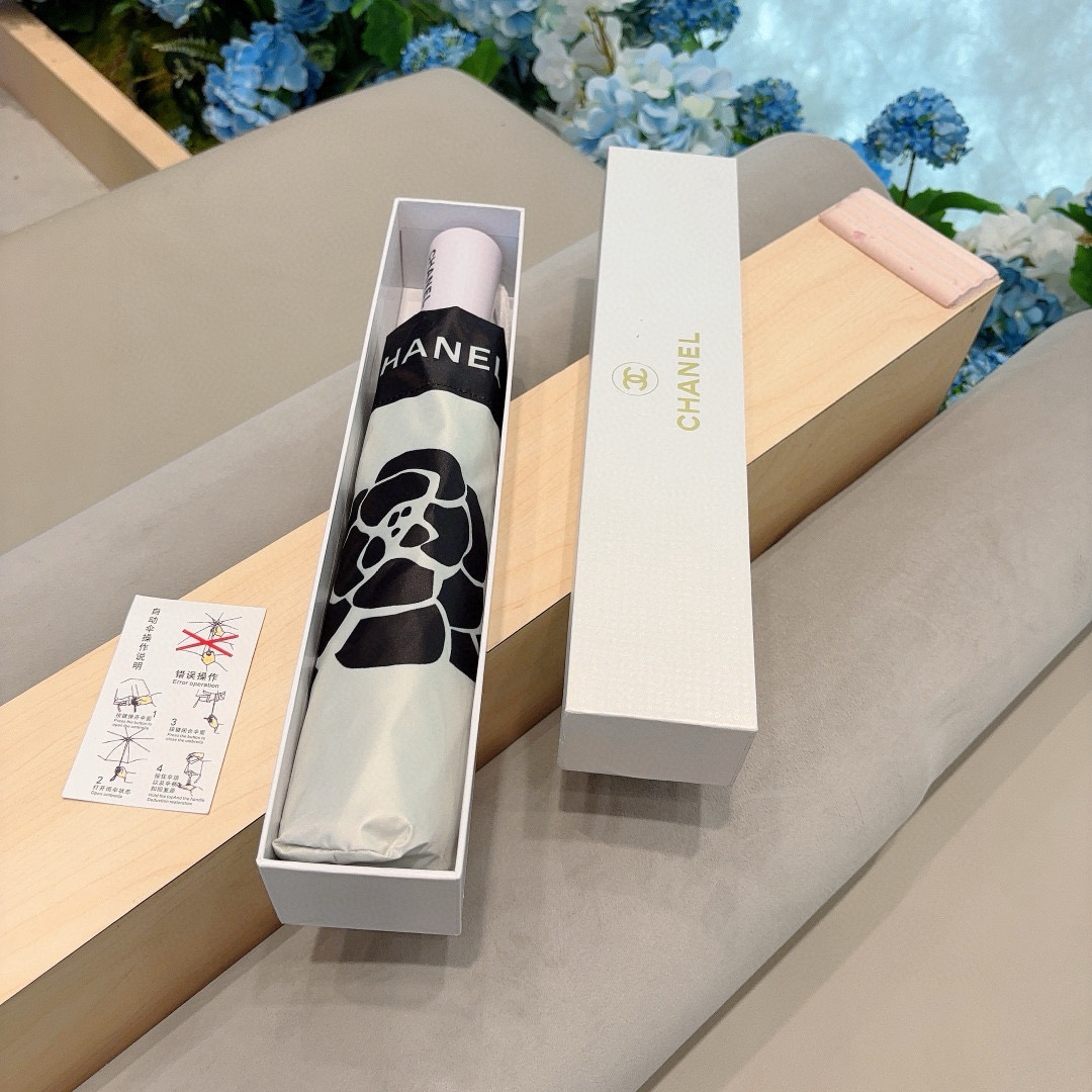  CHANEL（香奈儿）三折自动折叠晴雨伞 选用台湾进口UV防紫外线伞布 原单代工级品质 