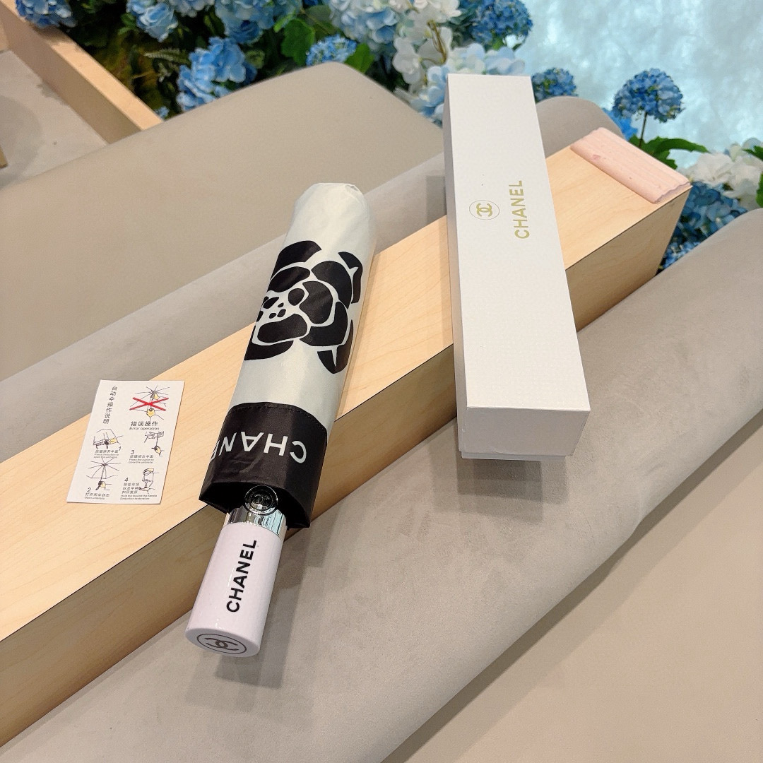 CHANEL（香奈儿）三折自动折叠晴雨伞 选用台湾进口UV防紫外线伞布 原单代工级品质 