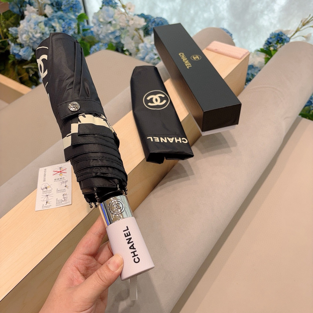  CHANEL（香奈儿）三折自动折叠晴雨伞 选用台湾进口UV防紫外线伞布 原单代工级品质 
