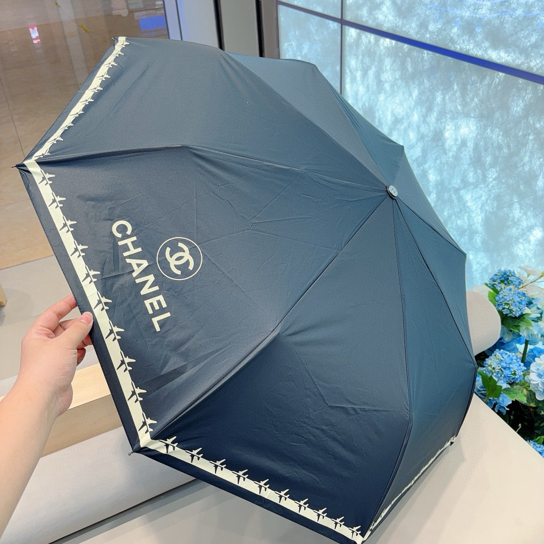  CHANEL（香奈儿）三折自动折叠晴雨伞 选用台湾进口UV防紫外线伞布 原单代工级品质 