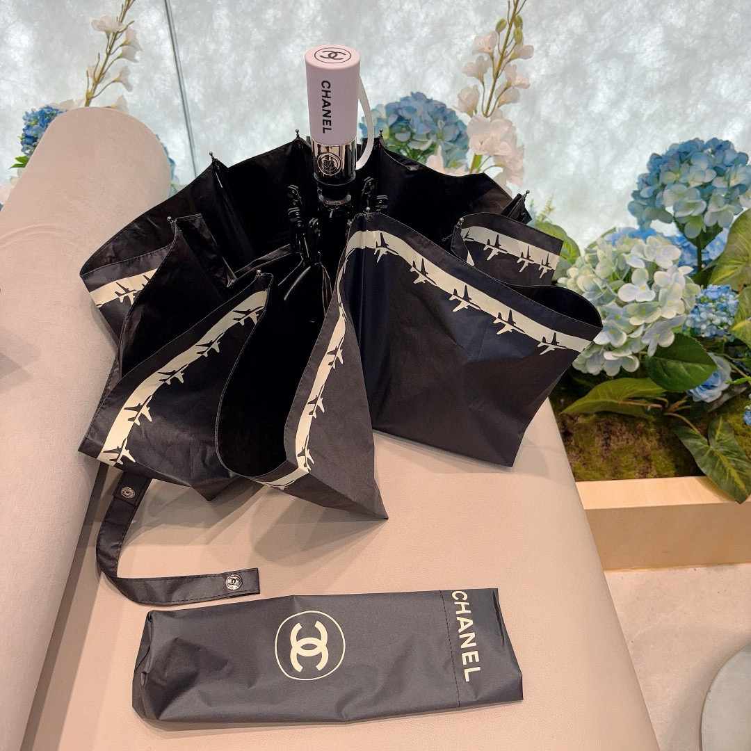  CHANEL（香奈儿）三折自动折叠晴雨伞 选用台湾进口UV防紫外线伞布 原单代工级品质 