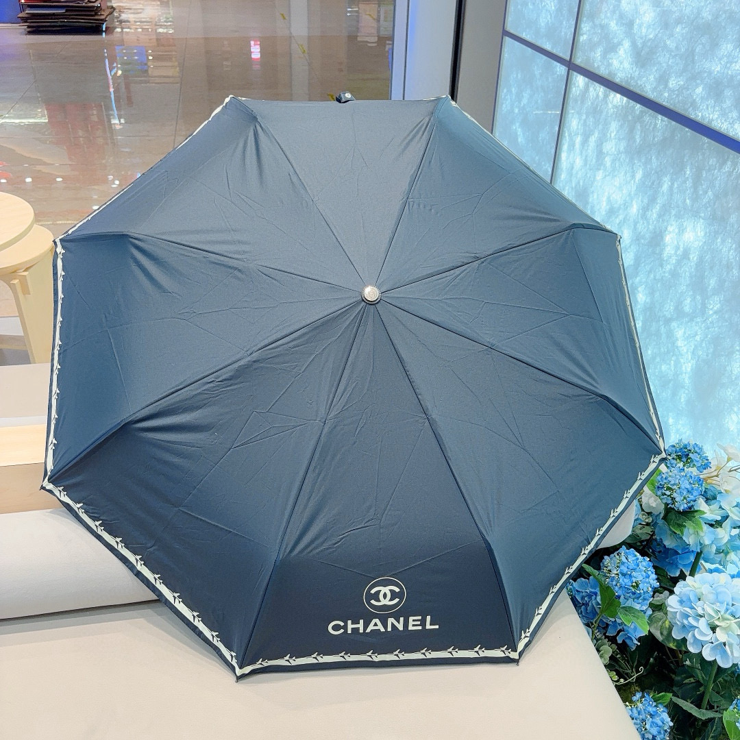  CHANEL（香奈儿）三折自动折叠晴雨伞 选用台湾进口UV防紫外线伞布 原单代工级品质 
