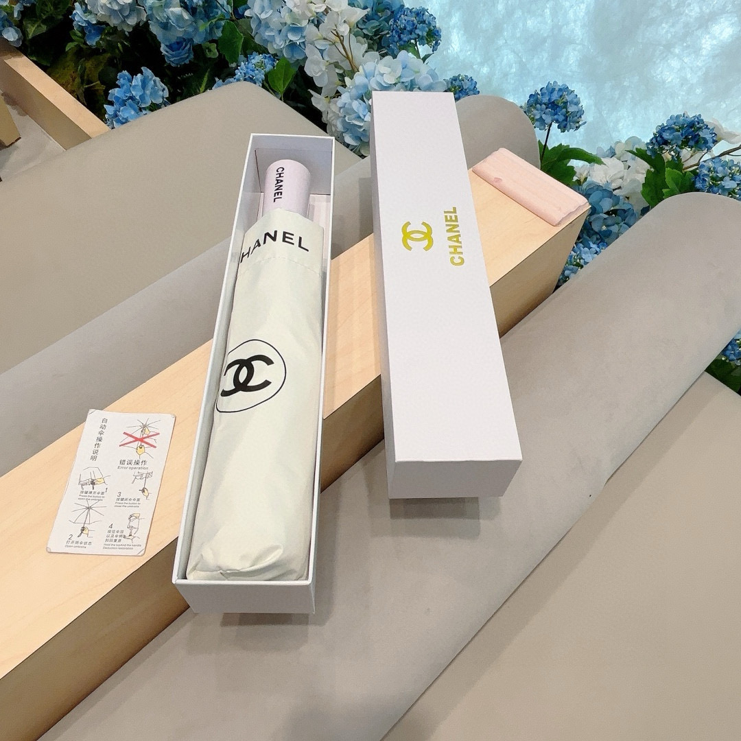  CHANEL（香奈儿）三折自动折叠晴雨伞 选用台湾进口UV防紫外线伞布 原单代工级品质 