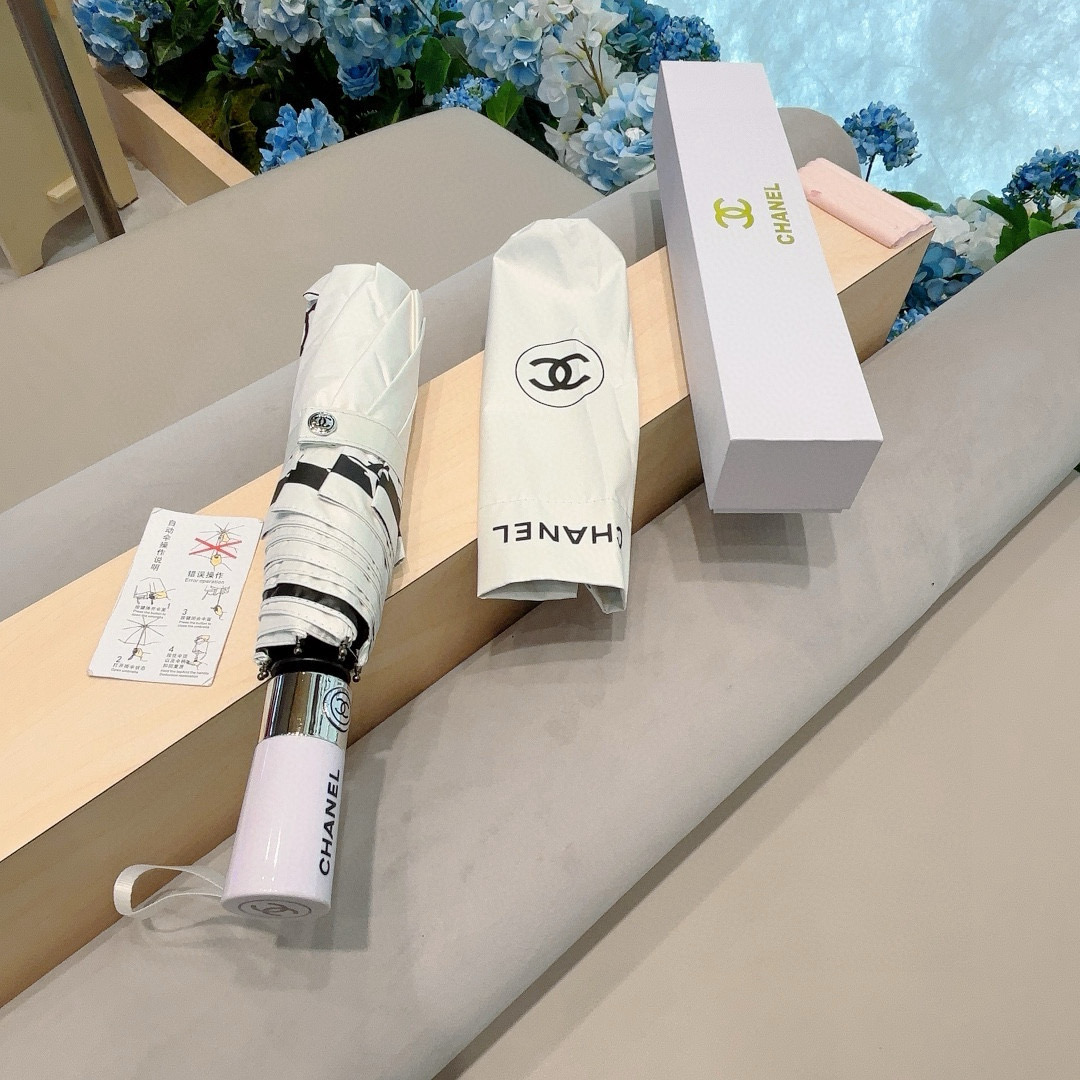  CHANEL（香奈儿）三折自动折叠晴雨伞 选用台湾进口UV防紫外线伞布 原单代工级品质 