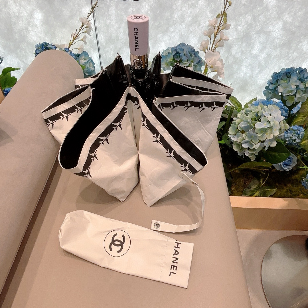  CHANEL（香奈儿）三折自动折叠晴雨伞 选用台湾进口UV防紫外线伞布 原单代工级品质 