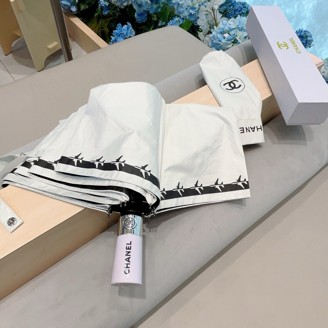  CHANEL（香奈儿）三折自动折叠晴雨伞 选用台湾进口UV防紫外线伞布 原单代工级品质 
