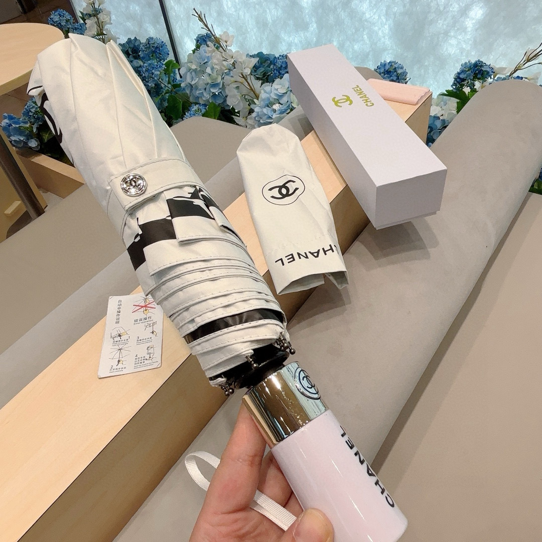  CHANEL（香奈儿）三折自动折叠晴雨伞 选用台湾进口UV防紫外线伞布 原单代工级品质 