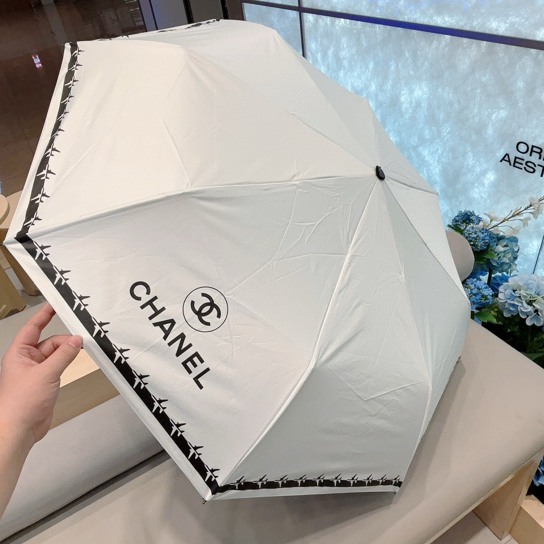  CHANEL（香奈儿）三折自动折叠晴雨伞 选用台湾进口UV防紫外线伞布 原单代工级品质 