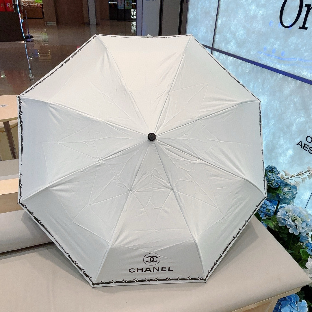  CHANEL（香奈儿）三折自动折叠晴雨伞 选用台湾进口UV防紫外线伞布 原单代工级品质 
