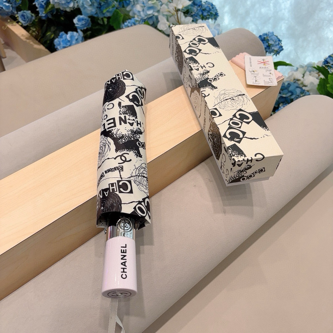  CHANEL（香奈儿）三折自动折叠晴雨伞 选用台湾进口UV防紫外线伞布 原单代工级品质 