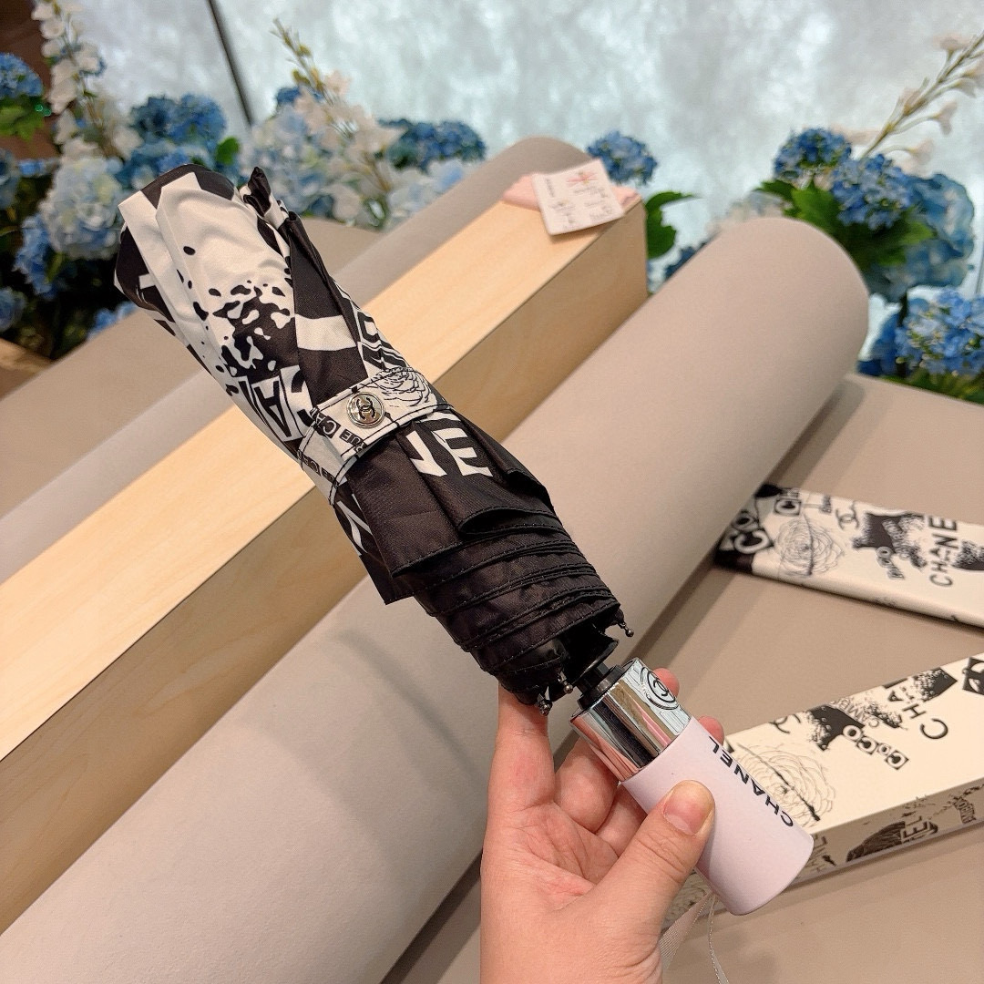  CHANEL（香奈儿）三折自动折叠晴雨伞 选用台湾进口UV防紫外线伞布 原单代工级品质 