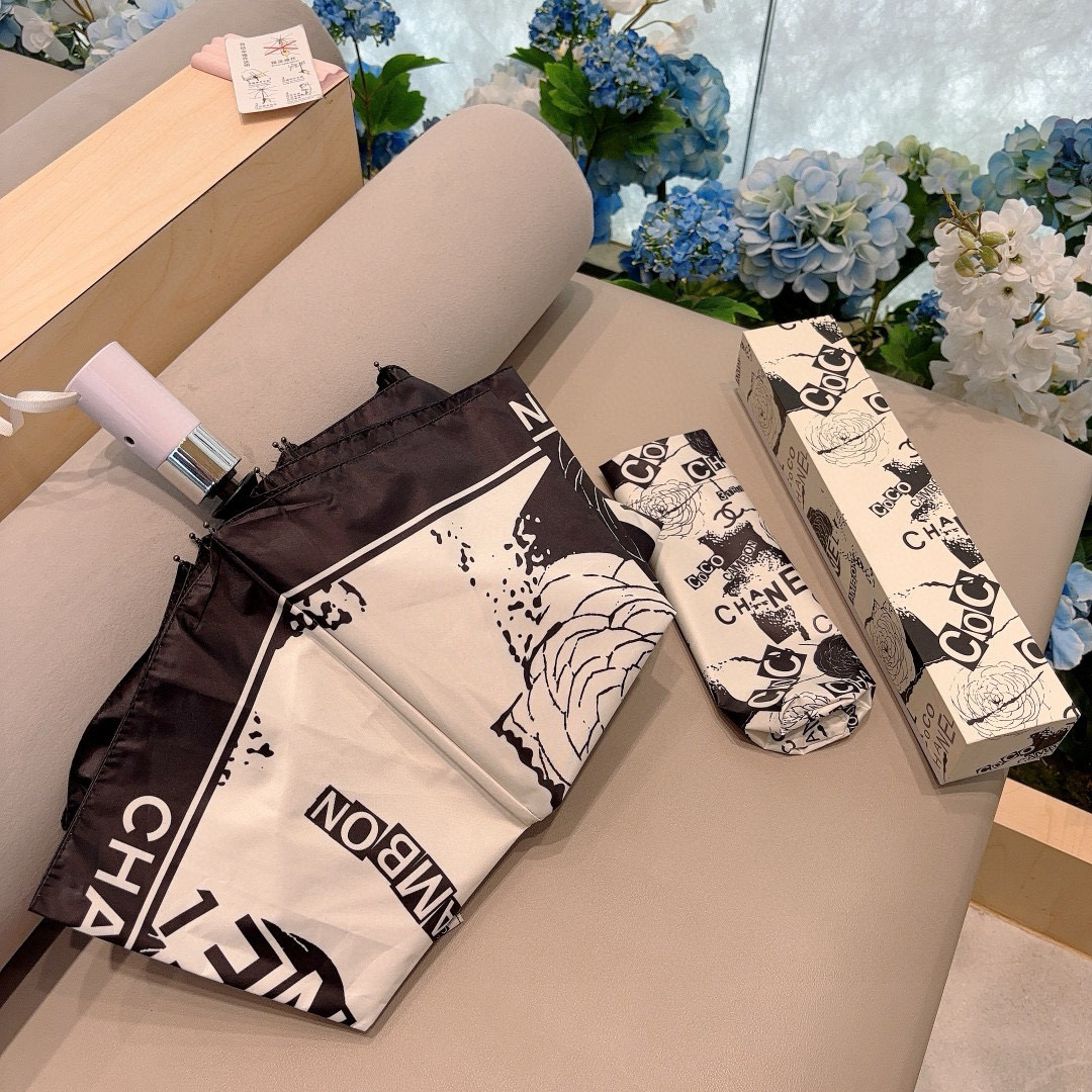  CHANEL（香奈儿）三折自动折叠晴雨伞 选用台湾进口UV防紫外线伞布 原单代工级品质 