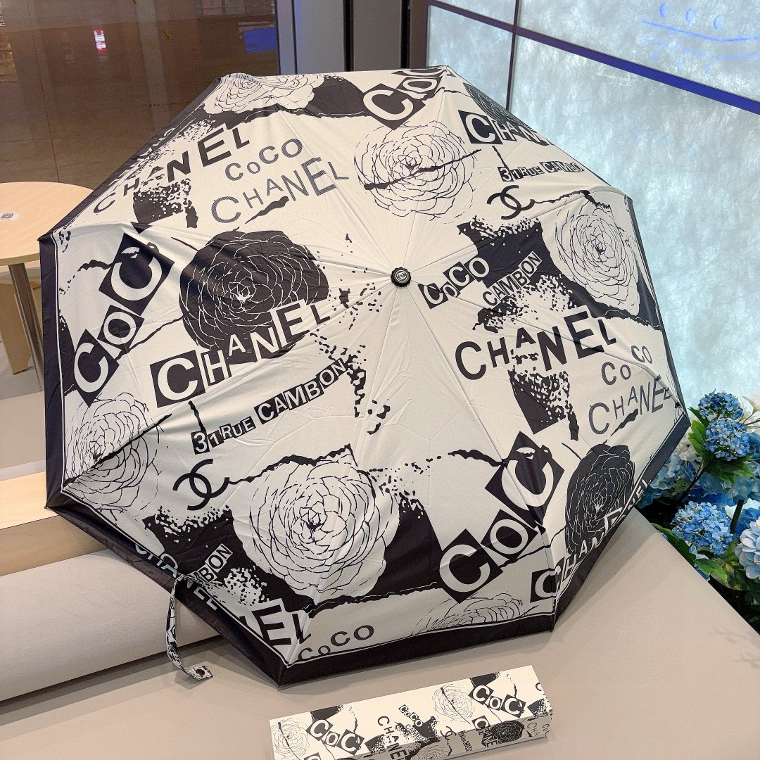  CHANEL（香奈儿）三折自动折叠晴雨伞 选用台湾进口UV防紫外线伞布 原单代工级品质 