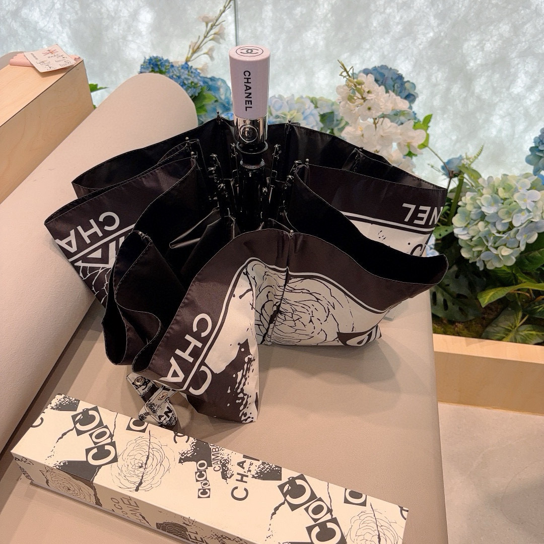  CHANEL（香奈儿）三折自动折叠晴雨伞 选用台湾进口UV防紫外线伞布 原单代工级品质 