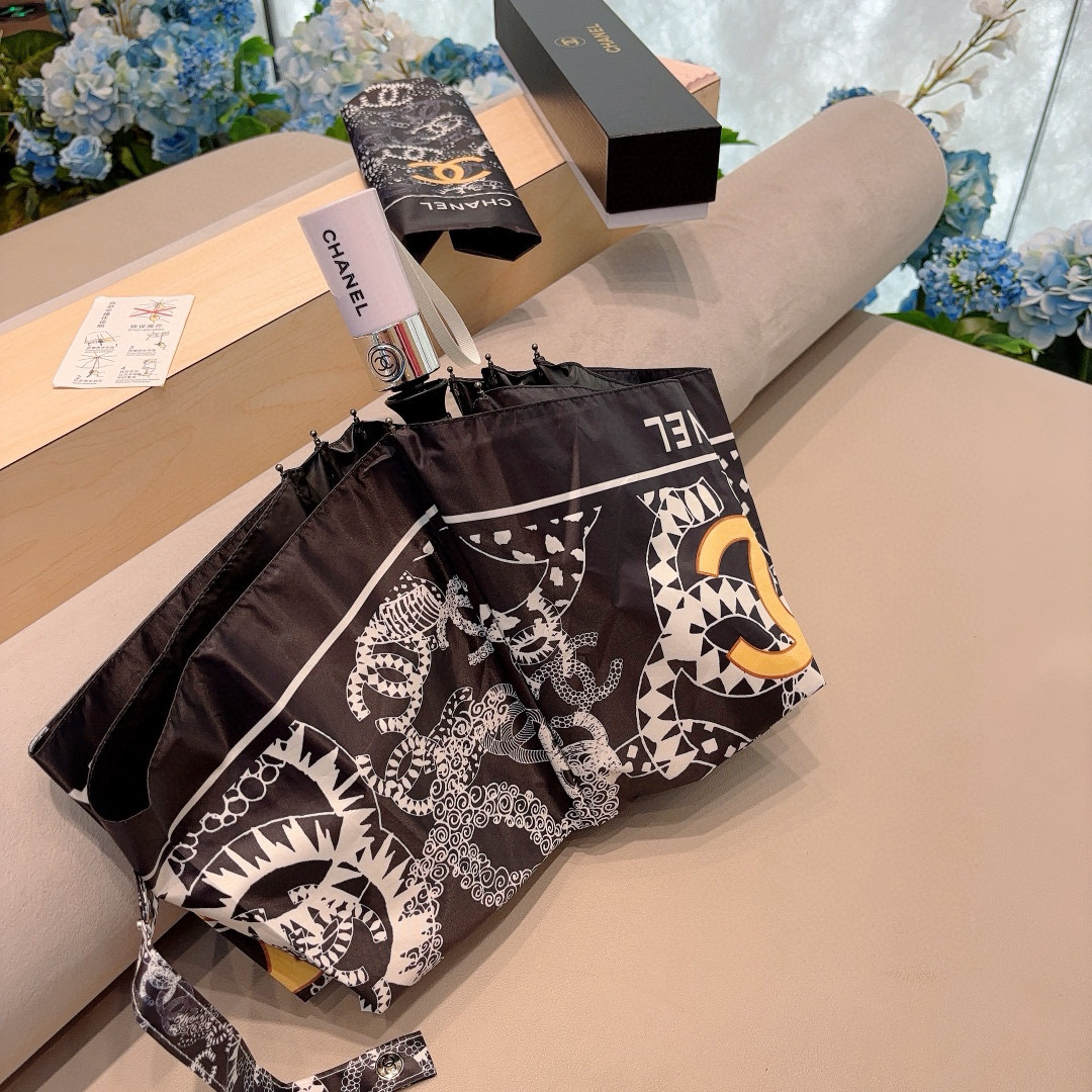  CHANEL（香奈儿）三折自动折叠晴雨伞 选用台湾进口UV防紫外线伞布 原单代工级品质 