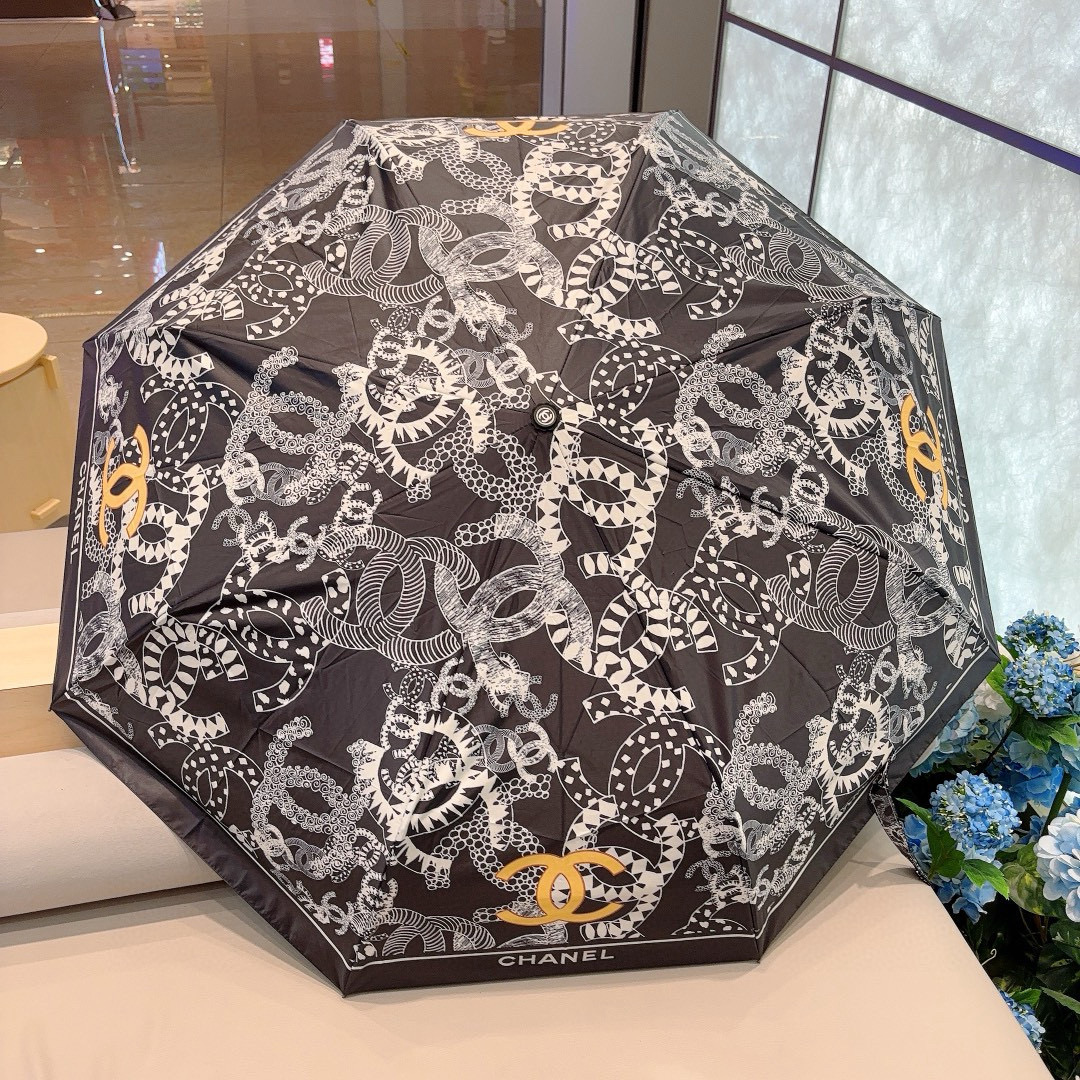  CHANEL（香奈儿）三折自动折叠晴雨伞 选用台湾进口UV防紫外线伞布 原单代工级品质 