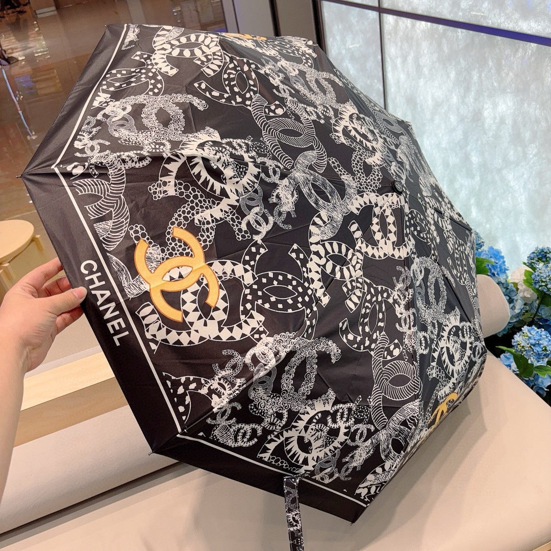  CHANEL（香奈儿）三折自动折叠晴雨伞 选用台湾进口UV防紫外线伞布 原单代工级品质 