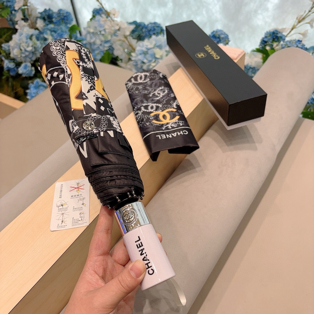  CHANEL（香奈儿）三折自动折叠晴雨伞 选用台湾进口UV防紫外线伞布 原单代工级品质 