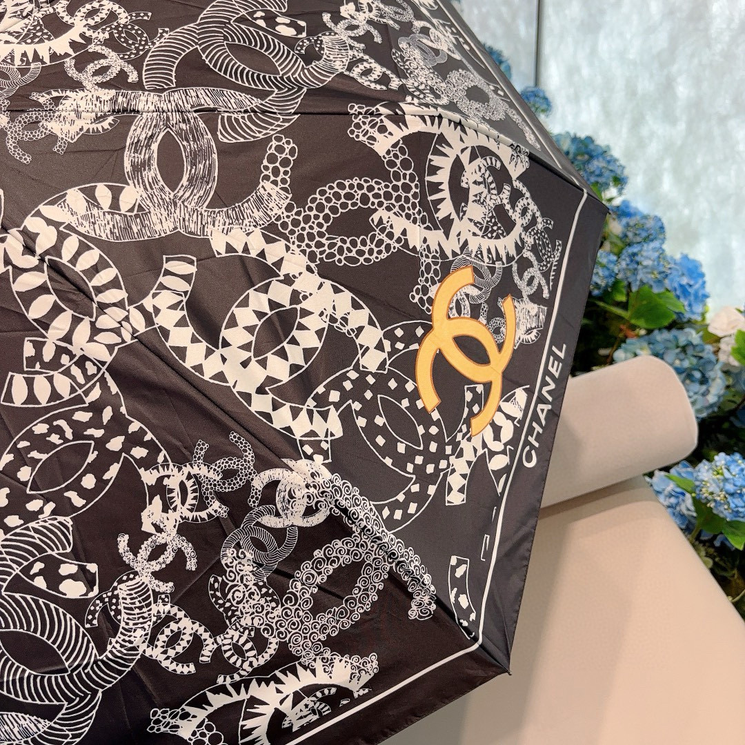  CHANEL（香奈儿）三折自动折叠晴雨伞 选用台湾进口UV防紫外线伞布 原单代工级品质 